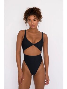 Skatie Chloe Black Twist Cutout One-Piece Swimsuit